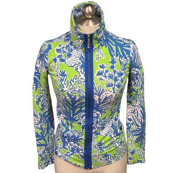 Lilly Pulitzer Legna Front Gold Zip Limeade Size XXS - Picture 5 of 5